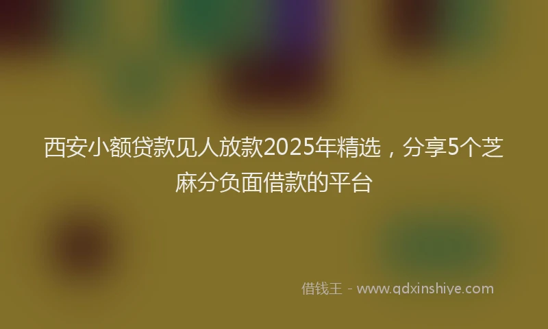 西安小额贷款见人放款2025年精选，分享5个芝麻分负面借款的平台