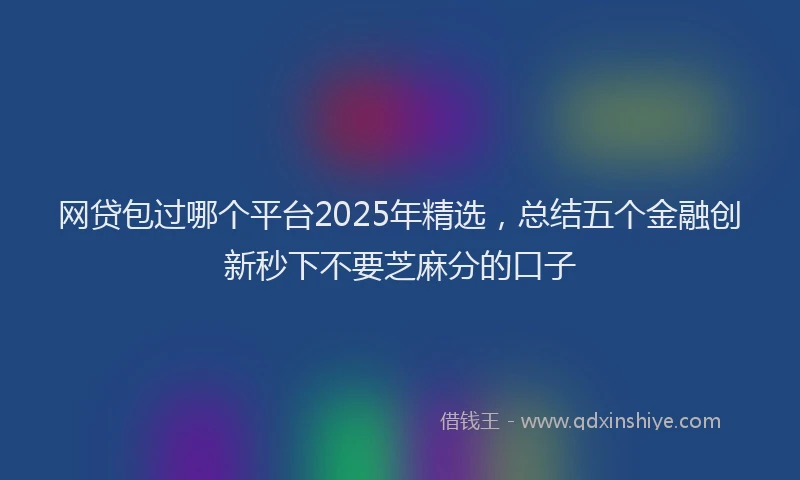 网贷包过哪个平台2025年精选，总结五个金融创新秒下不要芝麻分的口子