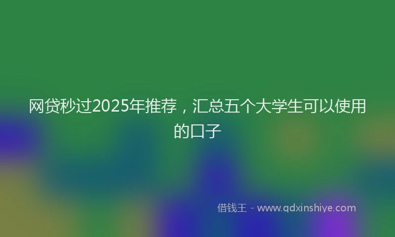 网贷秒过2025年推荐，汇总五个大学生可以使用的口子