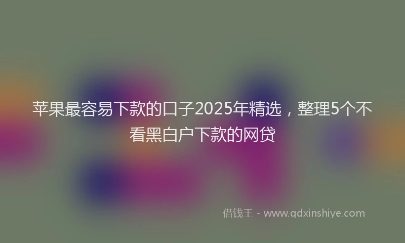 苹果最容易下款的口子2025年精选，整理5个不看黑白户下款的网贷