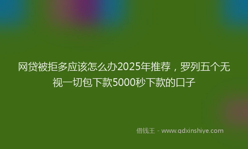 网贷被拒多应该怎么办2025年推荐，罗列五个无视一切包下款5000秒下款的口子