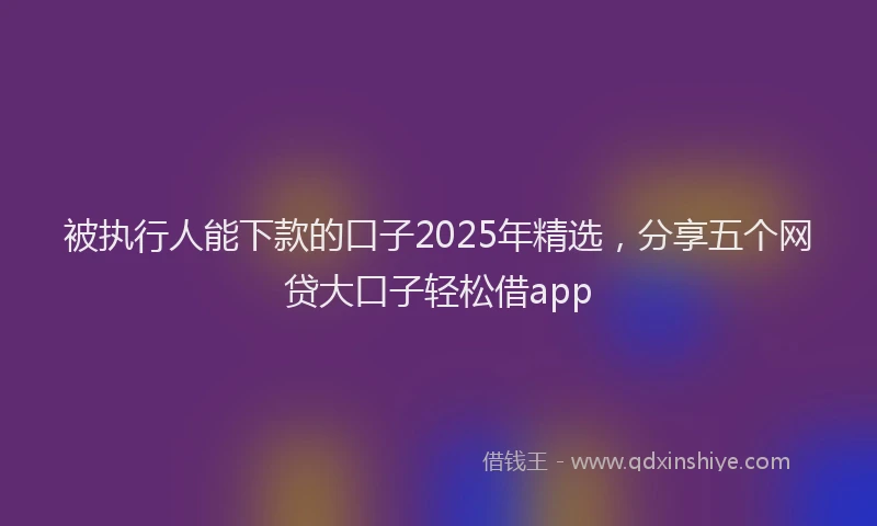 被执行人能下款的口子2025年精选，分享五个网贷大口子轻松借app