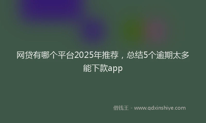 网贷有哪个平台2025年推荐，总结5个逾期太多能下款app
