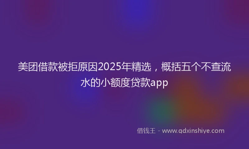 美团借款被拒原因2025年精选，概括五个不查流水的小额度贷款app