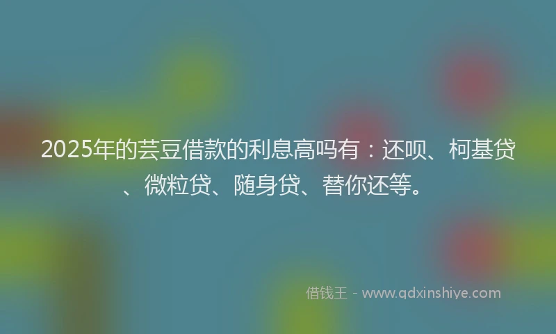 2025年的芸豆借款的利息高吗有：还呗、柯基贷、微粒贷、随身贷、替你还等。