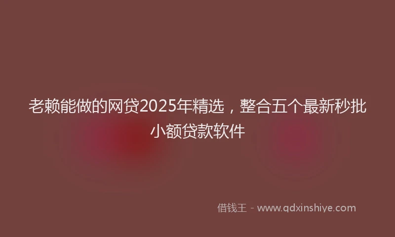 老赖能做的网贷2025年精选，整合五个最新秒批小额贷款软件