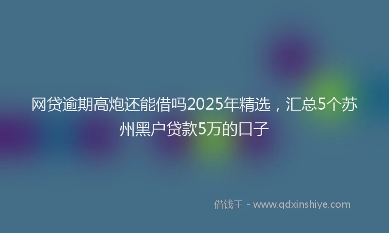 网贷逾期高炮还能借吗2025年精选，汇总5个苏州黑户贷款5万的口子