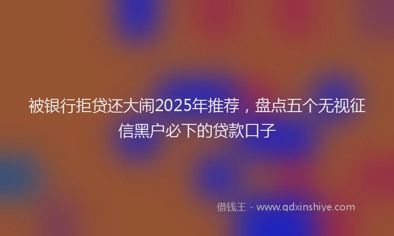被银行拒贷还大闹2025年推荐，盘点五个无视征信黑户必下的贷款口子