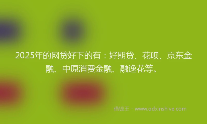 2025年的网贷好下的有：好期贷、花呗、京东金融、中原消费金融、融逸花等。