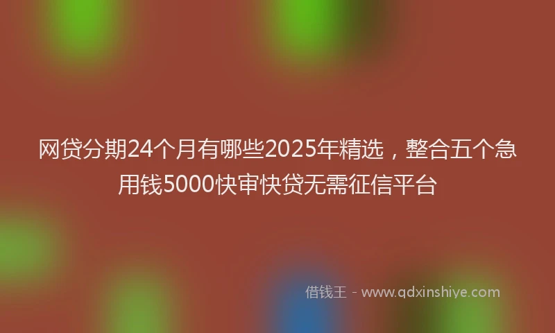 网贷分期24个月有哪些2025年精选，整合五个急用钱5000快审快贷无需征信平台