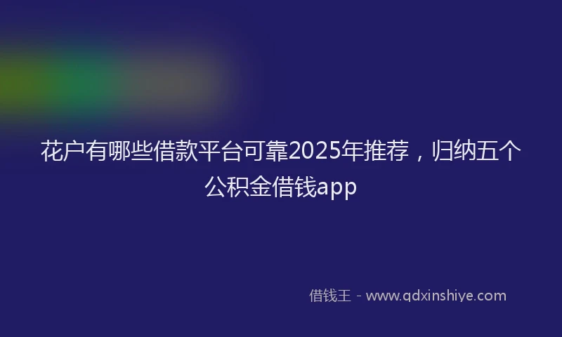 花户有哪些借款平台可靠2025年推荐，归纳五个公积金借钱app