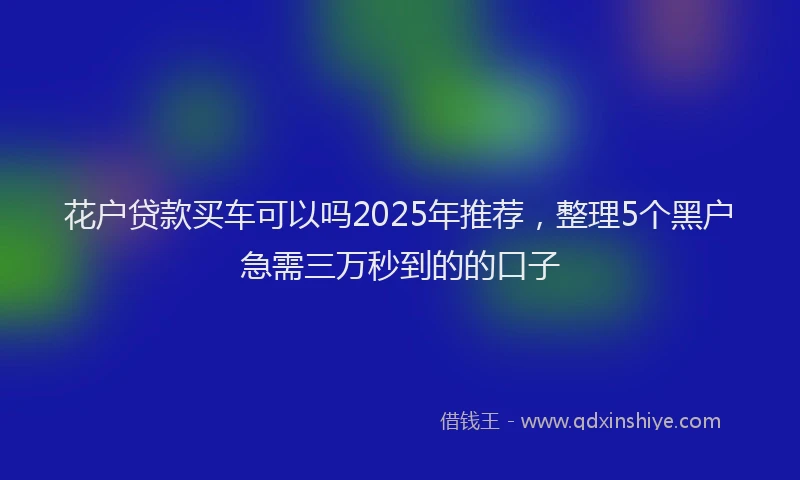 花户贷款买车可以吗2025年推荐，整理5个黑户急需三万秒到的的口子