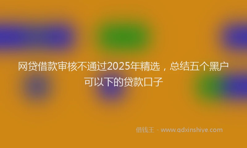 网贷借款审核不通过2025年精选，总结五个黑户可以下的贷款口子