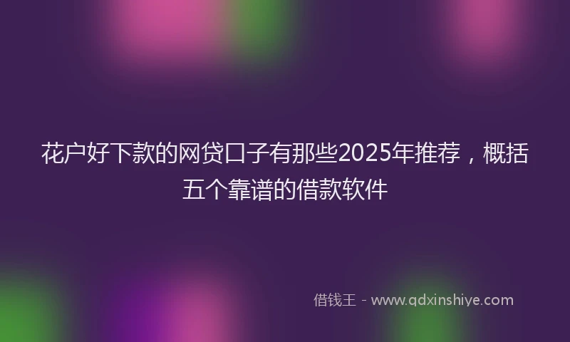 花户好下款的网贷口子有那些2025年推荐，概括五个靠谱的借款软件