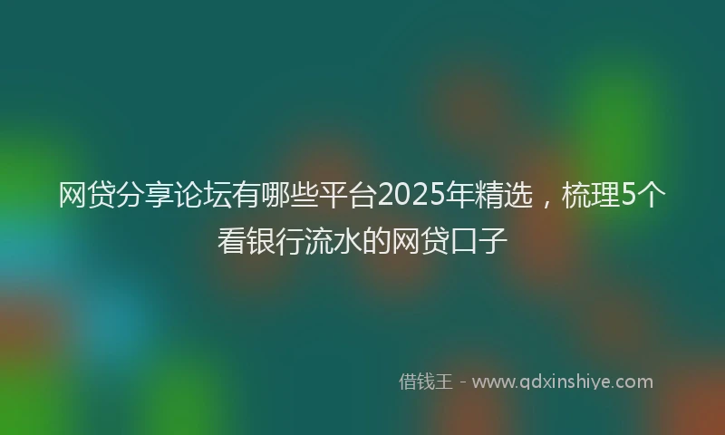 网贷分享论坛有哪些平台2025年精选，梳理5个看银行流水的网贷口子