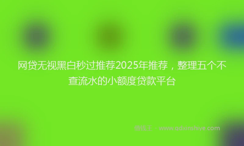 网贷无视黑白秒过推荐2025年推荐，整理五个不查流水的小额度贷款平台