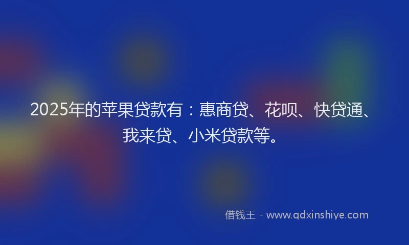 2025年的苹果贷款有：惠商贷、花呗、快贷通、我来贷、小米贷款等。