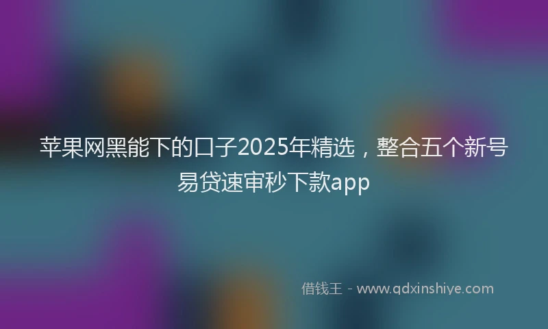 苹果网黑能下的口子2025年精选，整合五个新号易贷速审秒下款app