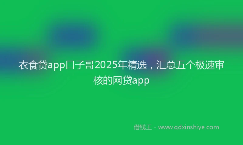 衣食贷app口子哥2025年精选，汇总五个极速审核的网贷app