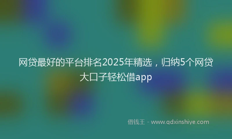 网贷最好的平台排名2025年精选，归纳5个网贷大口子轻松借app