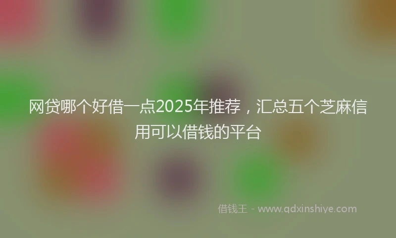 网贷哪个好借一点2025年推荐，汇总五个芝麻信用可以借钱的平台