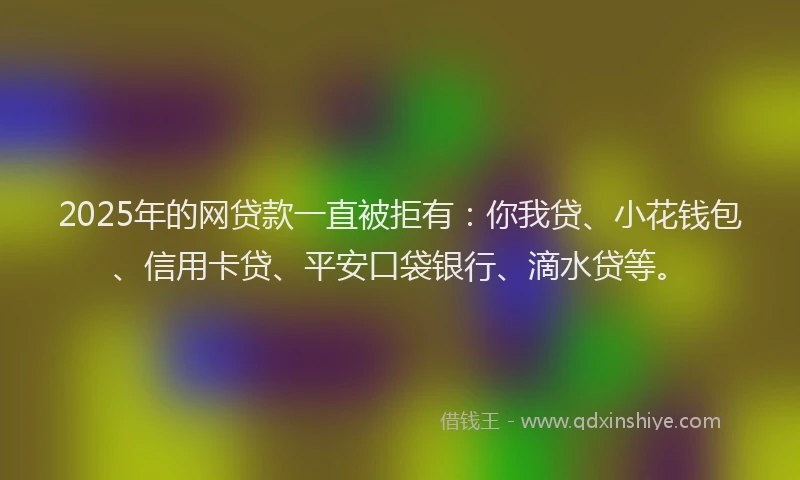 2025年的网贷款一直被拒有：你我贷、小花钱包、信用卡贷、平安口袋银行、滴水贷等。