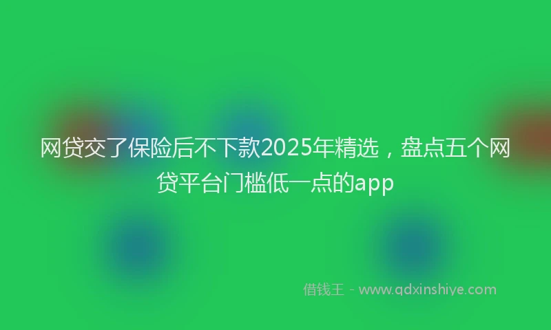 网贷交了保险后不下款2025年精选，盘点五个网贷平台门槛低一点的app