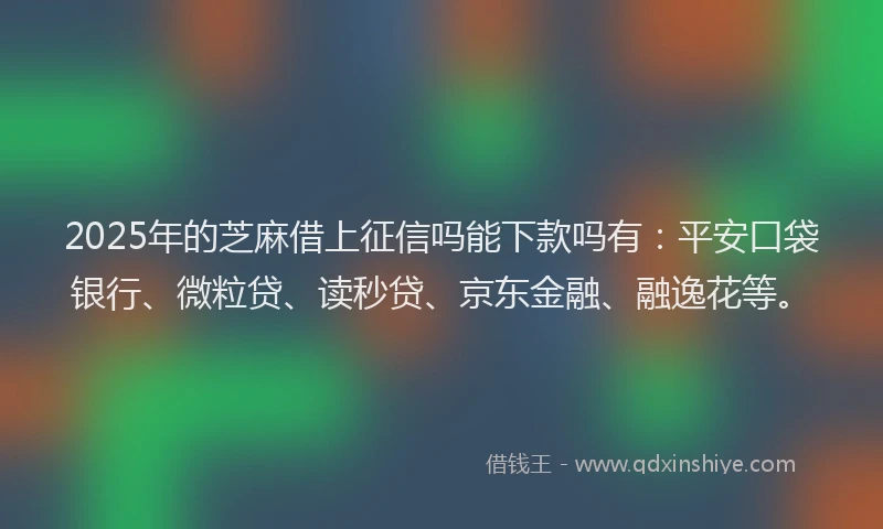 2025年的芝麻借上征信吗能下款吗有：平安口袋银行、微粒贷、读秒贷、京东金融、融逸花等。