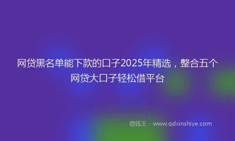 网贷黑名单能下款的口子2025年精选，整合五个网贷大口子轻松借平台