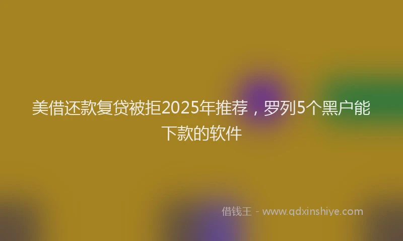 美借还款复贷被拒2025年推荐，罗列5个黑户能下款的软件