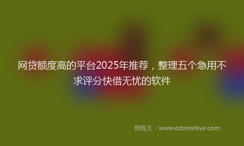 网贷额度高的平台2025年推荐，整理五个急用不求评分快借无忧的软件