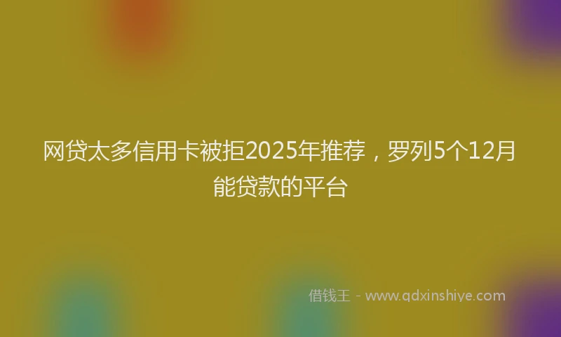 网贷太多信用卡被拒2025年推荐，罗列5个12月能贷款的平台