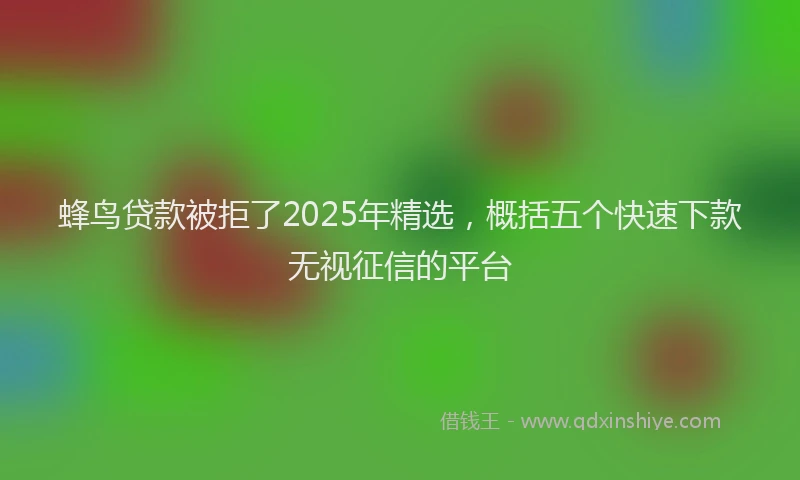 蜂鸟贷款被拒了2025年精选，概括五个快速下款无视征信的平台