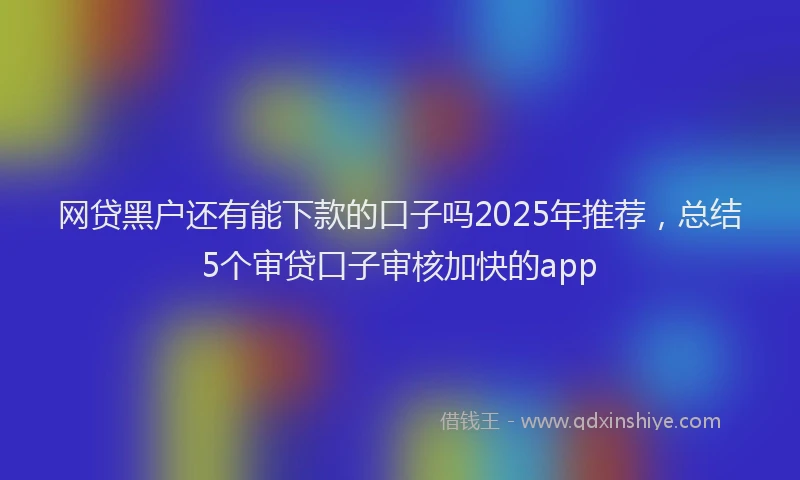 网贷黑户还有能下款的口子吗2025年推荐，总结5个审贷口子审核加快的app
