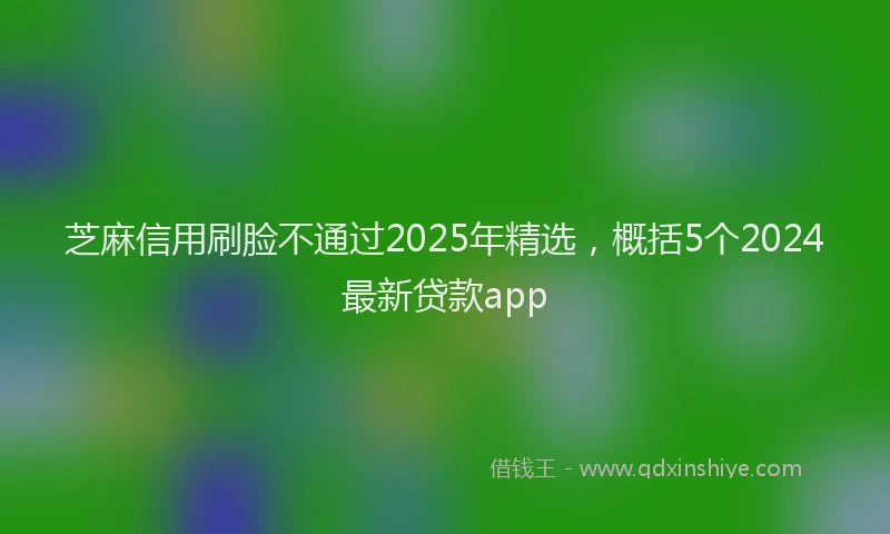 芝麻信用刷脸不通过2025年精选，概括5个2024最新贷款app