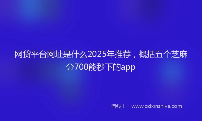 网贷平台网址是什么2025年推荐，概括五个芝麻分700能秒下的app