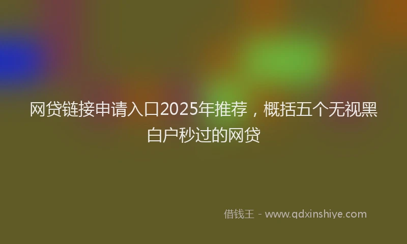 网贷链接申请入口2025年推荐，概括五个无视黑白户秒过的网贷