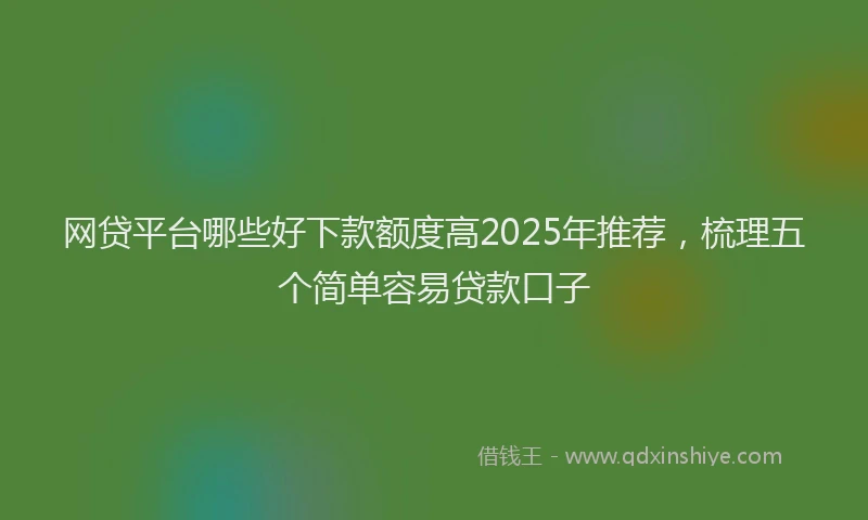 网贷平台哪些好下款额度高2025年推荐，梳理五个简单容易贷款口子