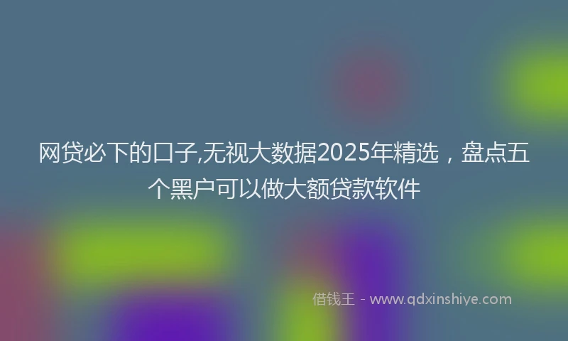 网贷必下的口子,无视大数据2025年精选，盘点五个黑户可以做大额贷款软件
