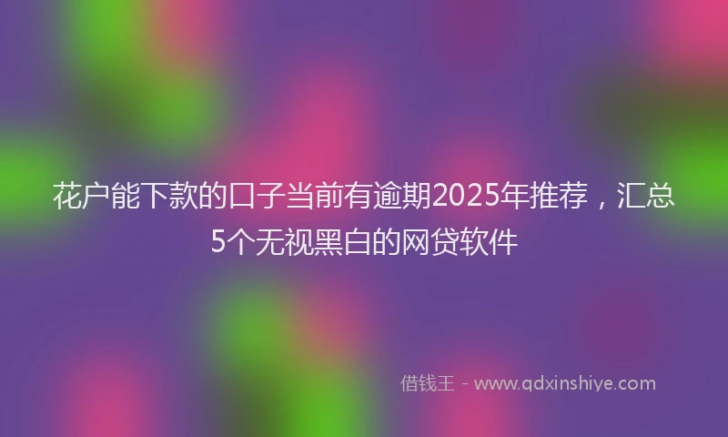 花户能下款的口子当前有逾期2025年推荐，汇总5个无视黑白的网贷软件