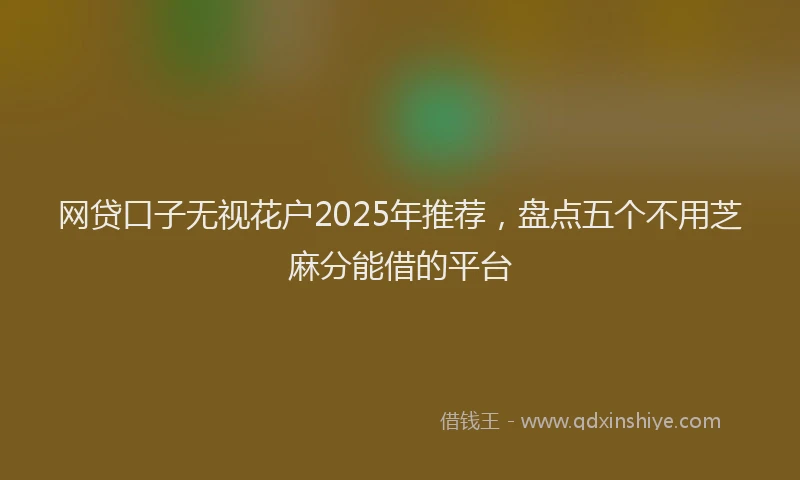 网贷口子无视花户2025年推荐，盘点五个不用芝麻分能借的平台