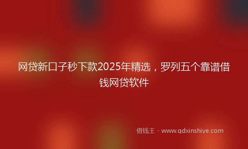 网贷新口子秒下款2025年精选，罗列五个靠谱借钱网贷软件