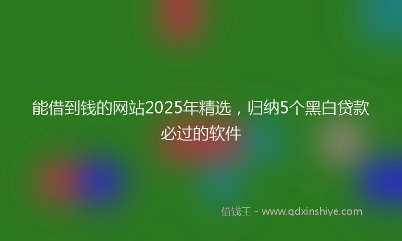 能借到钱的网站2025年精选，归纳5个黑白贷款必过的软件