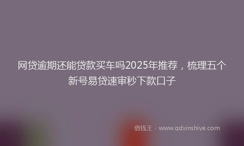 网贷逾期还能贷款买车吗2025年推荐，梳理五个新号易贷速审秒下款口子