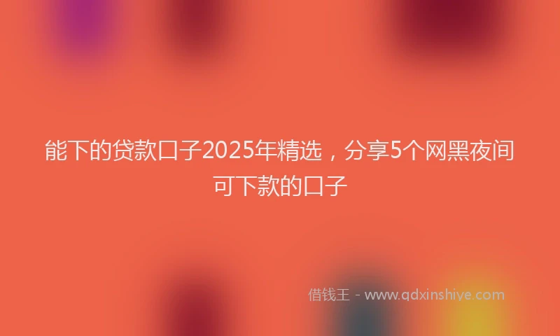 能下的贷款口子2025年精选，分享5个网黑夜间可下款的口子