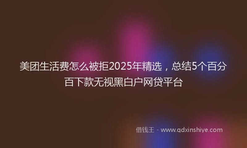 美团生活费怎么被拒2025年精选，总结5个百分百下款无视黑白户网贷平台