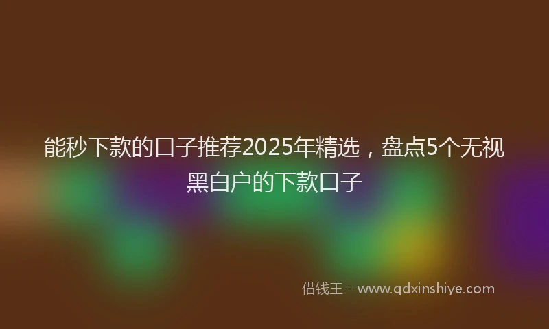 能秒下款的口子推荐2025年精选，盘点5个无视黑白户的下款口子