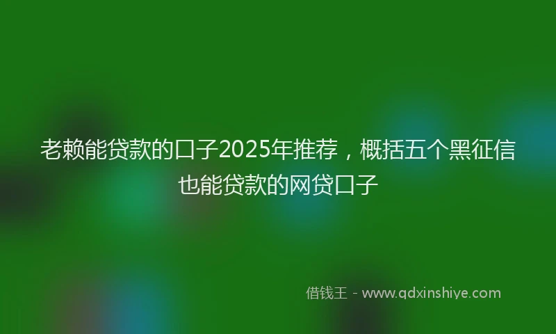 老赖能贷款的口子2025年推荐，概括五个黑征信也能贷款的网贷口子