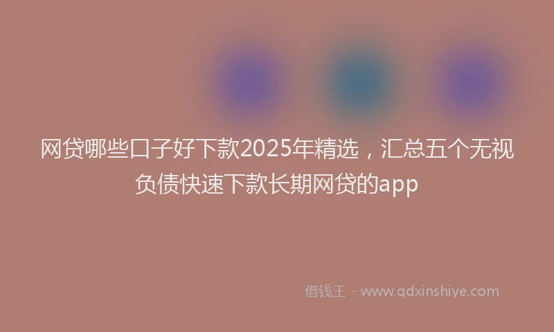 网贷哪些口子好下款2025年精选，汇总五个无视负债快速下款长期网贷的app