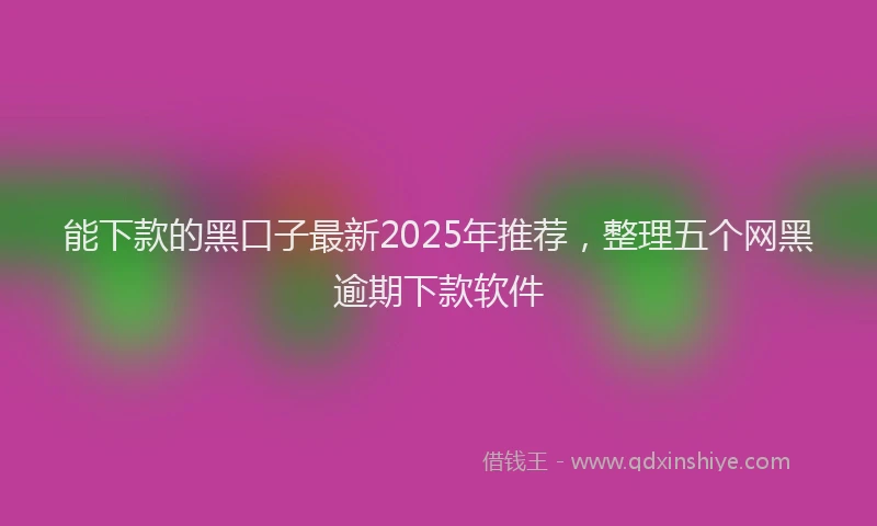 能下款的黑口子最新2025年推荐，整理五个网黑逾期下款软件